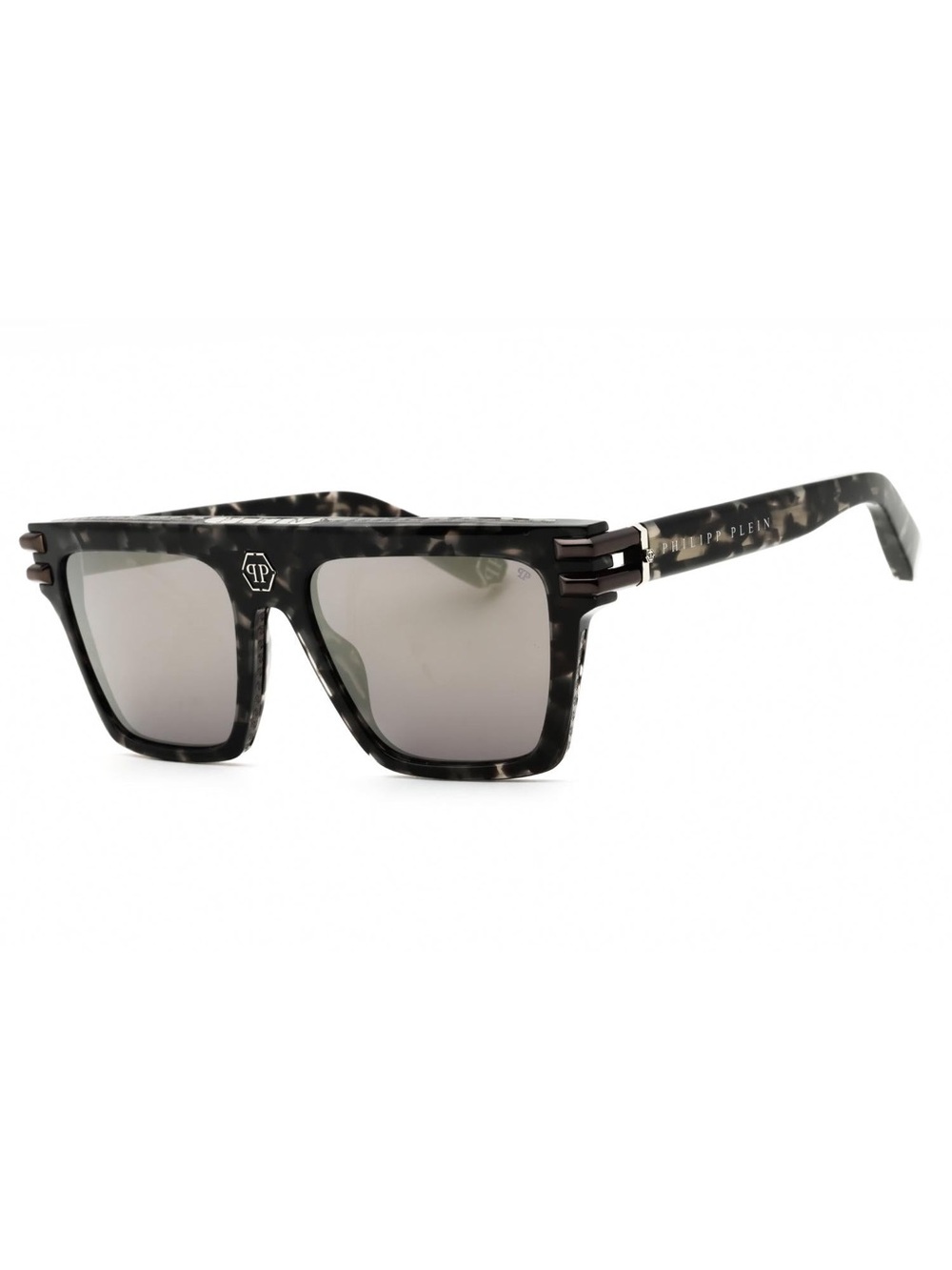Philipp Plein Black Tortoiseshell Sunglasses with Gray Lenses